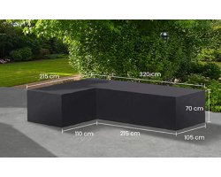 Pokrowiec na meble ogrodowe 320x215 cm LIFE kształt L ciemnoszary PRAWY