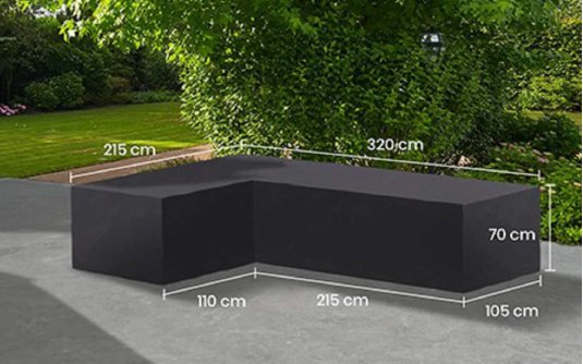 Pokrowiec na meble ogrodowe 320x215 cm LIFE kształt L ciemnoszary PRAWY Pokrowiec na meble ogrodowe 320x215 cm LIFE kształt L ciemnoszary PRAWY