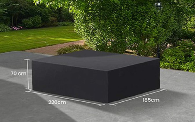 Pokrowiec na meble ogrodowe 220x185x70 cm LIFE prostokątny ciemnoszary