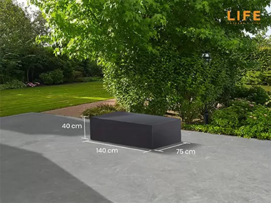 Pokrowiec na stolik ogrodowy 140x75x40 cm LIFE prostokątny ciemnoszary