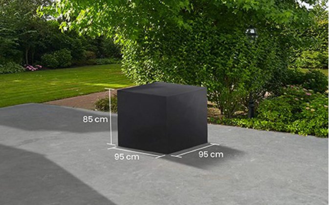 Pokrowiec na meble ogrodowe stołowe 95x95x85 cm LIFE prostokątny ciemnoszary