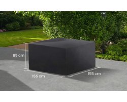 Pokrowiec na meble ogrodowe stołowe 155x155x85 cm LIFE prostokątny ciemnoszary
