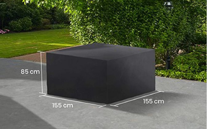 Pokrowiec na meble ogrodowe stołowe 155x155x85 cm LIFE prostokątny ciemnoszary