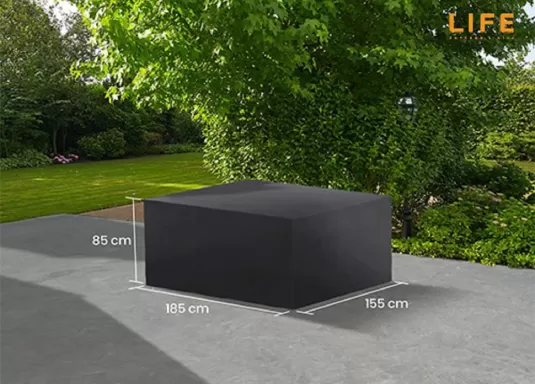 Pokrowiec na meble ogrodowe stołowe 185x155x85 cm LIFE prostokątny ciemnoszary