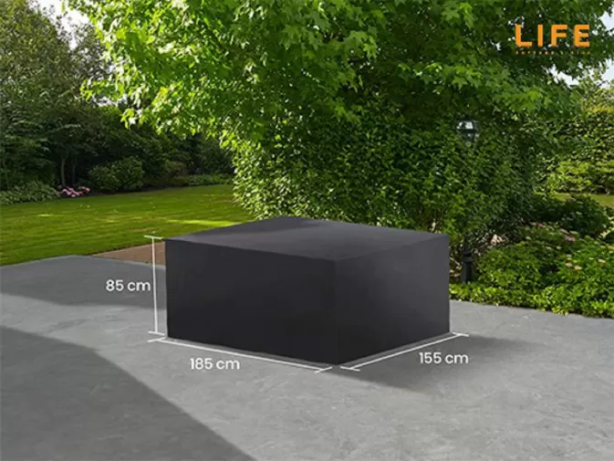 Pokrowiec na meble ogrodowe stołowe 185x155x85 cm LIFE prostokątny ciemnoszary