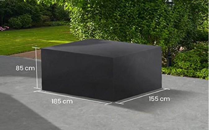 Pokrowiec na meble ogrodowe stołowe 185x155x85 cm LIFE prostokątny ciemnoszary