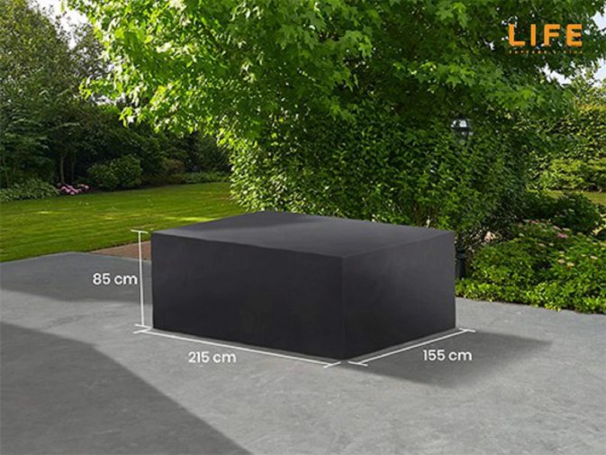 Pokrowiec na meble ogrodowe stołowe 1215x155x85 cm LIFE prostokątny ciemnoszary Pokrowiec na meble ogrodowe stołowe 1215x155x85 cm LIFE prostokątny ciemnoszary