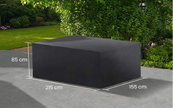 Pokrowiec na meble ogrodowe stołowe 1215x155x85 cm LIFE prostokątny ciemnoszary