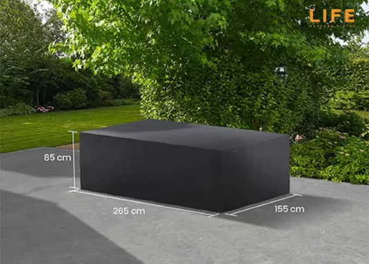 Pokrowiec na meble ogrodowe stołowe 255x155x85 cm LIFE prostokątny ciemnoszary