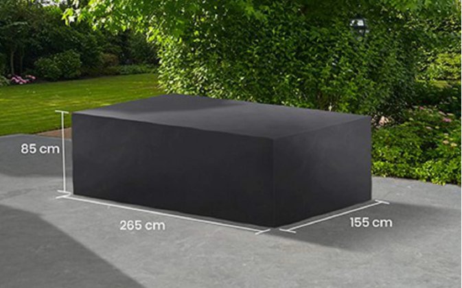 Pokrowiec na meble ogrodowe stołowe 255x155x85 cm LIFE prostokątny ciemnoszary