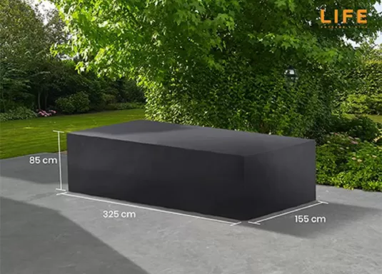 Pokrowiec na meble ogrodowe stołowe 325x155x85 cm LIFE prostokątny ciemnoszary