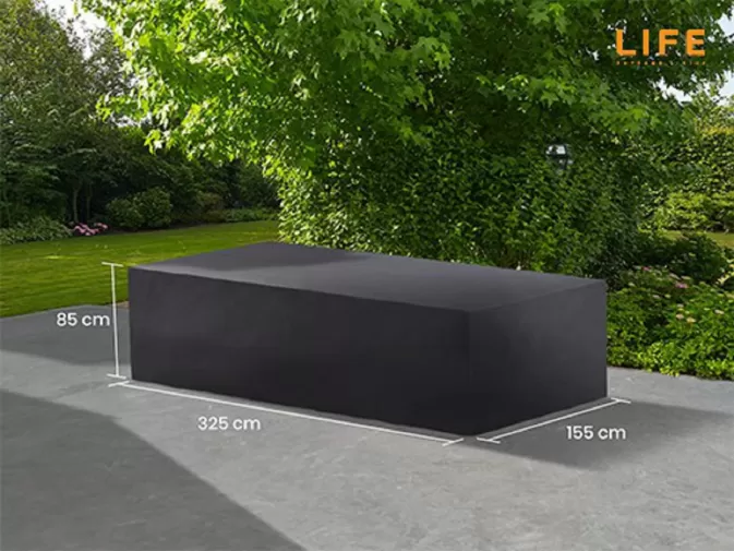 Pokrowiec na meble ogrodowe stołowe 325x155x85 cm LIFE prostokątny ciemnoszary
