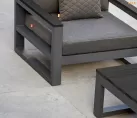 Zestaw wypoczynkowy mebli aluminiowych na taras MALLORCA - ciemnoszary - czarny kompozyt