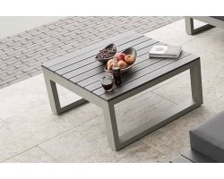 Stolik ogrodowy szary aluminiowy Mallorca prstokątny 118x82 cm 