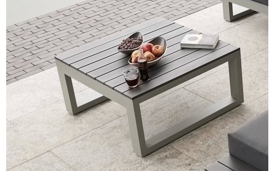 Stolik ogrodowy szary aluminiowy Mallorca prstokątny 118x82 cm 