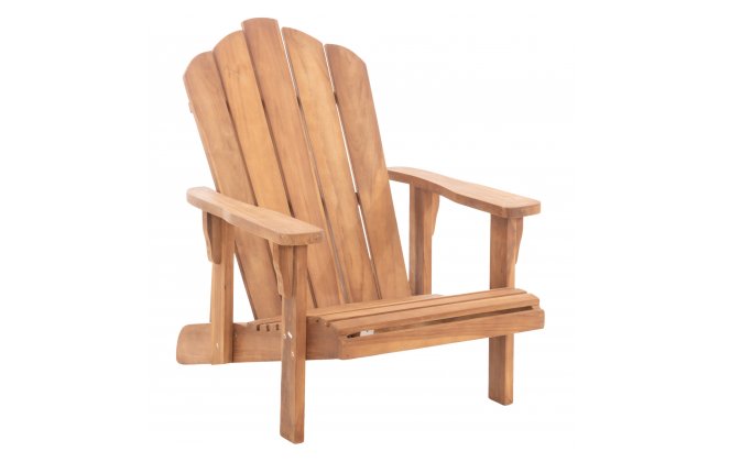 Klasyczny fotel teakowy BROWNIE ogrodowy plażowy w tylu skandynawskim 