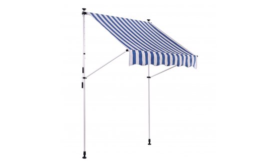 Markiza przenośna do szybkiego montażu SUNPROOF 350x120 cm BIAŁO-NIEBIESKA