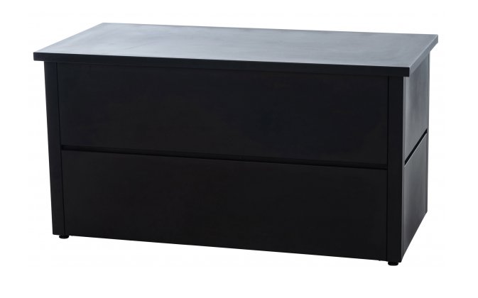 Skrzynia metalowa ogrodowa CZARNA z podnoszoną klapą AGRIGENTO