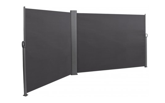 ANTRACYTOWA dwuczęściowa osłona ogrodowa zasuwana parawan markiza LOVI 180 x 600 cm