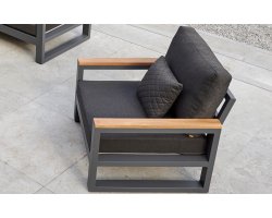 Meble ogrodowe - nowoczesny narożnik aluminiowy SOHO - ciemnoszary