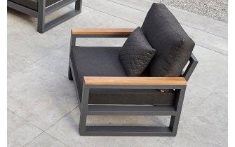 Meble ogrodowe - nowoczesny narożnik aluminiowy SOHO - ciemnoszary