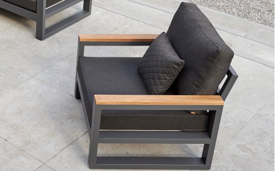Meble ogrodowe - nowoczesny narożnik aluminiowy SOHO - ciemnoszary