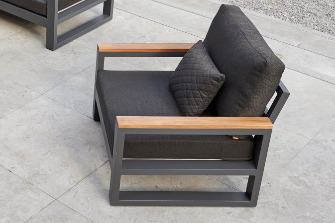 Meble ogrodowe - nowoczesny narożnik aluminiowy SOHO - ciemnoszary