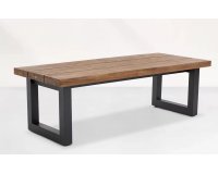 Nowoczesny stół ogrodowy z grubym blatem teakowym NEVADA 240 cm grafitowy
