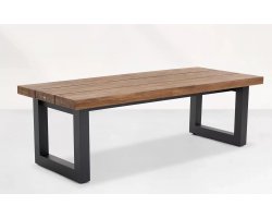 Nowoczesny stół ogrodowy z grubym blatem teakowym NEVADA 240 cm grafitowy