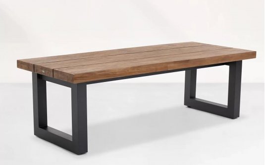 Nowoczesny stół ogrodowy z grubym blatem teakowym NEVADA 240 cm grafitowy Nowoczesny stół ogrodowy z grubym blatem teakowym NEVADA 240 cm grafitowy