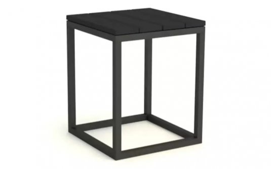 Grafitowy stolik boczny ogrodowy aluminiowy GILI 33x33x40 cm