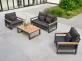 meble ogrodowe SOHO - aluminowy komplet wypoczynkowy antracyt teak 