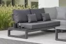 Dwuosobowa sofa ogrodowa ze stolikiem na końcu z desek kompozytowych CZARNYCH
