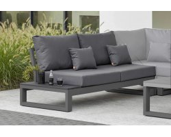 Dwuosobowa sofa ogrodowa ze stolikiem na końcu z desek kompozytowych CZARNYCH