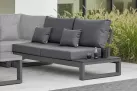 Dwuosobowa sofa ogrodowa ze stolikiem na końcu z desek kompozytowych CZARNYCH