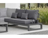 Dwuosobowa sofa ogrodowa ze stolikiem na końcu z desek kompozytowych CZARNYCH