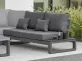 Dwuosobowa sofa ogrodowa ze stolikiem na końcu z desek kompozytowych CZARNYCH