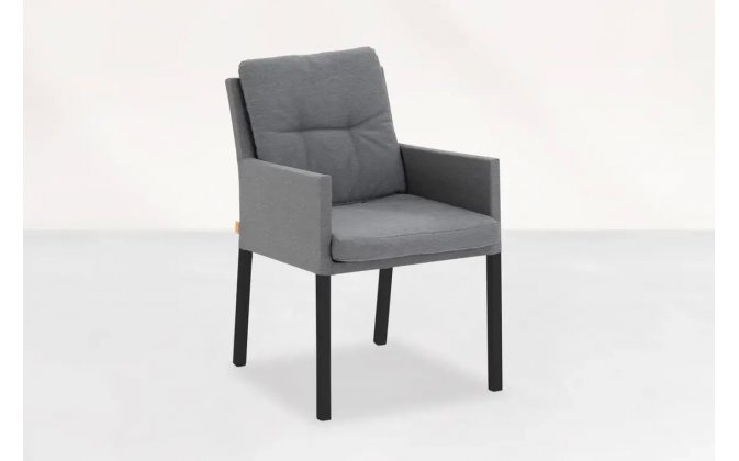 Krzesło stołowe ogrodowe aluminium tekstylina CARIBEAN antracyt/SZARY