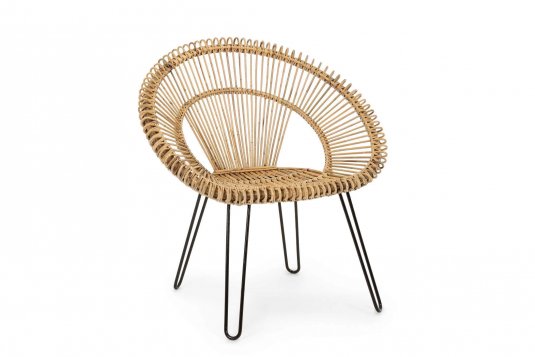Krzesło rattanowe nogi czarne ESTEBAN bizzotto