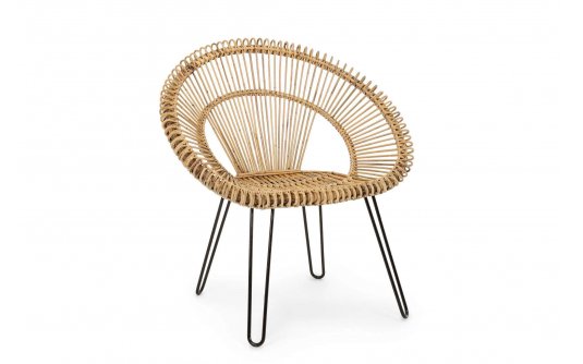 Krzesło rattanowe nogi czarne ESTEBAN bizzotto 