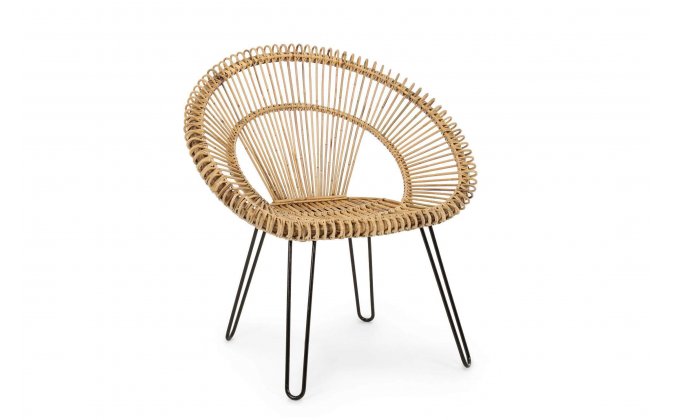 Krzesło rattanowe nogi czarne ESTEBAN bizzotto 