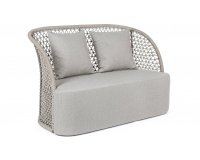 Beżowa Ekskluzywna sofa dwuosobowa ogrodowa CUYEN bizzotto 