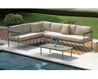 TORVAIANICA zestaw wypoczynkowy narożny aluminium zielony