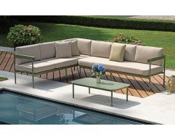 TORVAIANICA zestaw wypoczynkowy narożny aluminium zielony