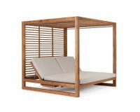 Luksusowe łóżko 2os. Daybed z daszkiem, całości wykonane z drewna tekowego premium Honolulu