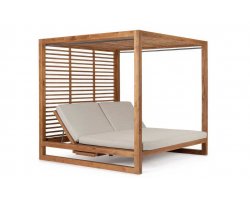 Luksusowe łóżko 2os. Daybed z daszkiem, całości wykonane z drewna tekowego premium Honolulu