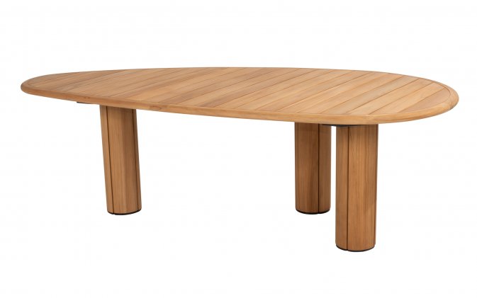 Stół ogrodowy z drewna teakowego 240x130 CORSICA 4SO w kształcie otoczaka