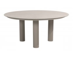 Okrągły stół ogrodowy DONATO Ø160 cm jasnoszary z ceramicznym blatem
