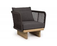 Ekskluzywny fotel wypoczynkowy XYLIA bizzotto ciemnoszary teak