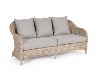 Klasyczna kanapa ogrodowa z beżowego technorattanu ADITYA bizzotto